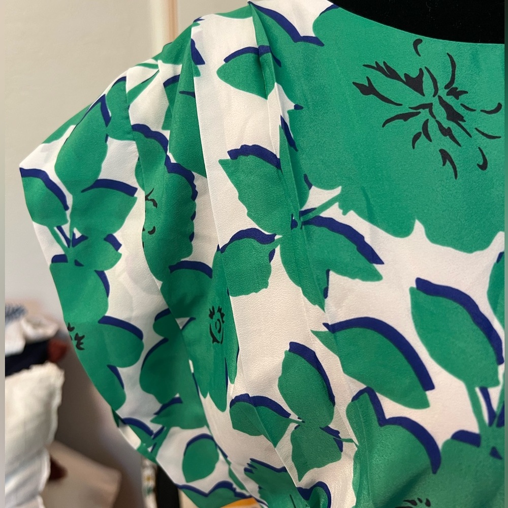 Eliza J dress, green and white